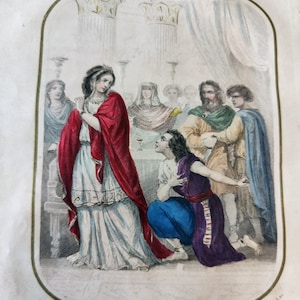 RARE Original engraving 1847 - The PRINCESS CHEOPS (from the book Les Amans Célèbres by Esquiros)