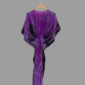 Boho Dress, Tie Dye Dress Plus Size, Caftan Dress, Tie Dye Purple, Silk Kaftan , Plus Size Dress, Plus Size, Loose Sleeve
