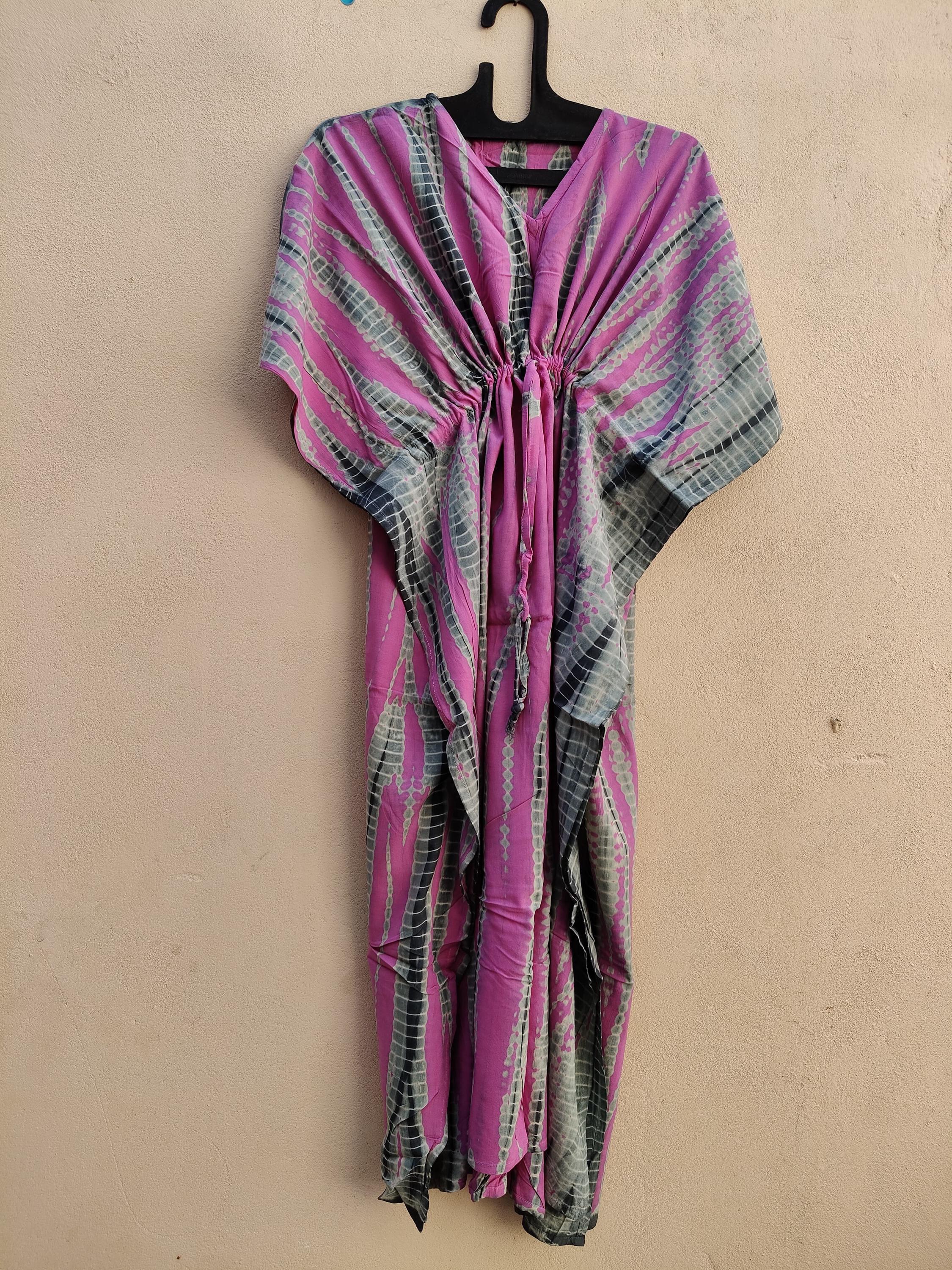 pink and blue tie dye maternity dress Pink With Blue Tie Dye Kaftan Dress A-28 Plus Size Caftan for Women Kaftan Luxury Maxi Maternity Dress Pregnancy Gown Vacation Gown