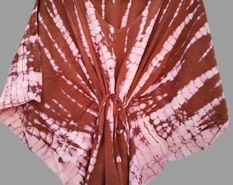 Cotton Tie Dye Kaftan Dress, Summer Bikini Cover Up