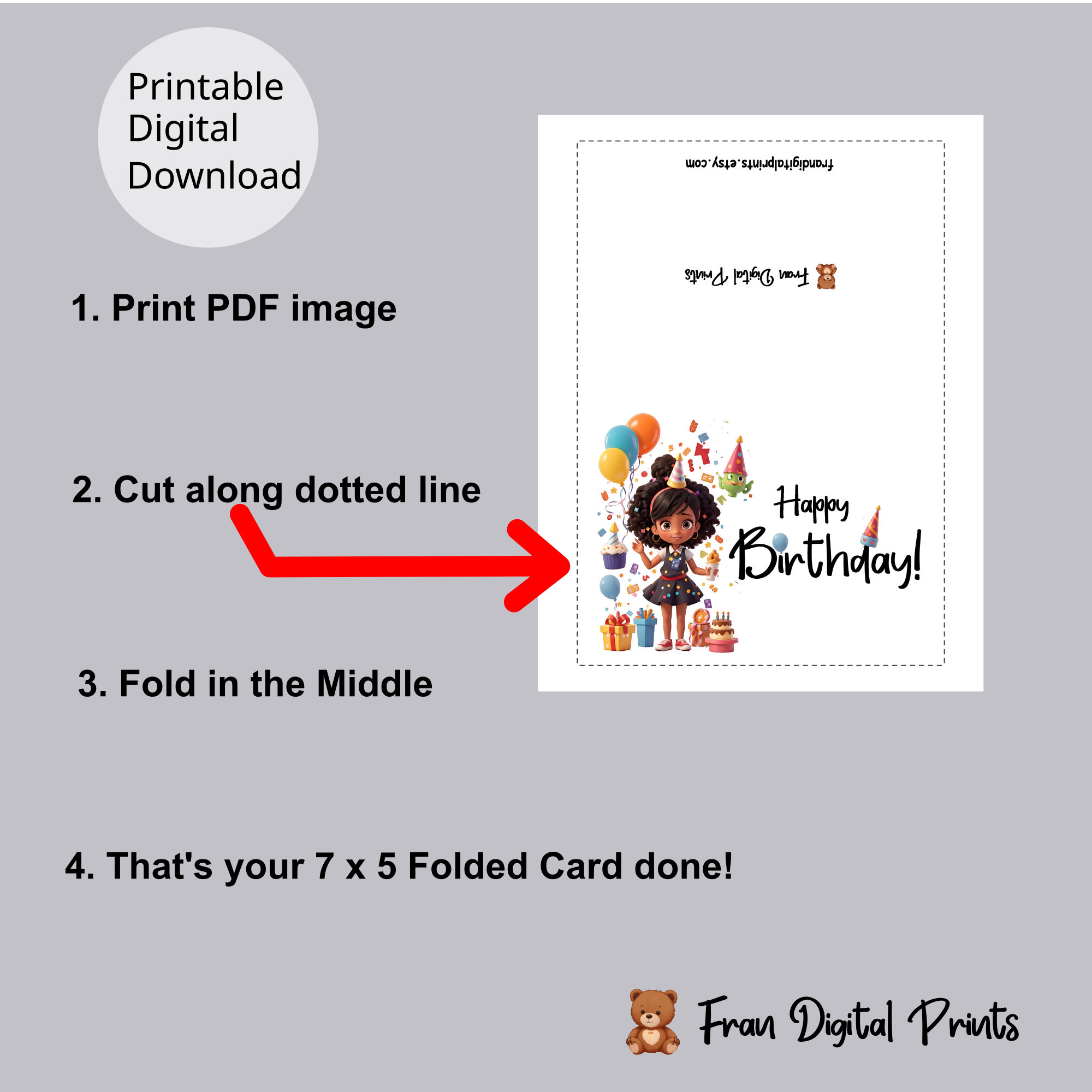 Printable Birthday Card for Black Girl Instant Download - Etsy