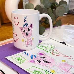 Custom Kids Drawing Mug: Personalized Child Art Keepsake
