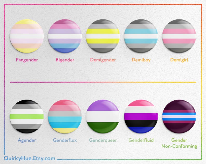 LGBTQIA+ Pride Pin Button | 50 Pride Flags Available | 3 Sizes | Queer ...