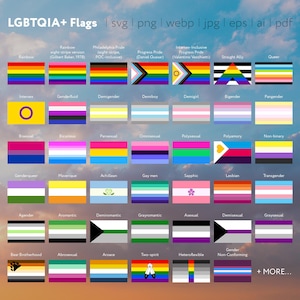 Bundel LGBTQIAP+-vlaggen | 60 Pride Flags-afbeeldingen | Svg, png, webp, eps, ai, pdf, jpg | 4k-achtergronden | Ultra HD 4K | Bestanden met meerdere indelingen