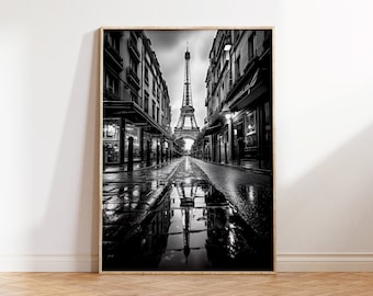 Photography Paris Eiffel Tower Black and white - Digital download - high resolution