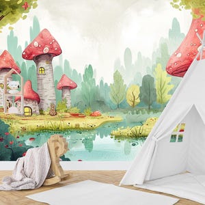 Pilz-Märchenland – verzauberte Tapete für Kinderzimmer