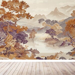 Papier Peint Paysage Japonais Aquarelle Zen et Élégant image 7