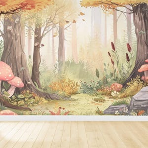 Enchanted Forest Wallpaper - Autumn Fairy Wall Mural - Magical Nature ...