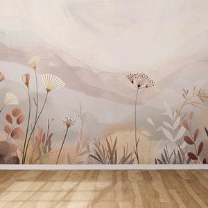 Revêtement Mural Botanique Douce Prairie Papier Peint Panoramique image 2