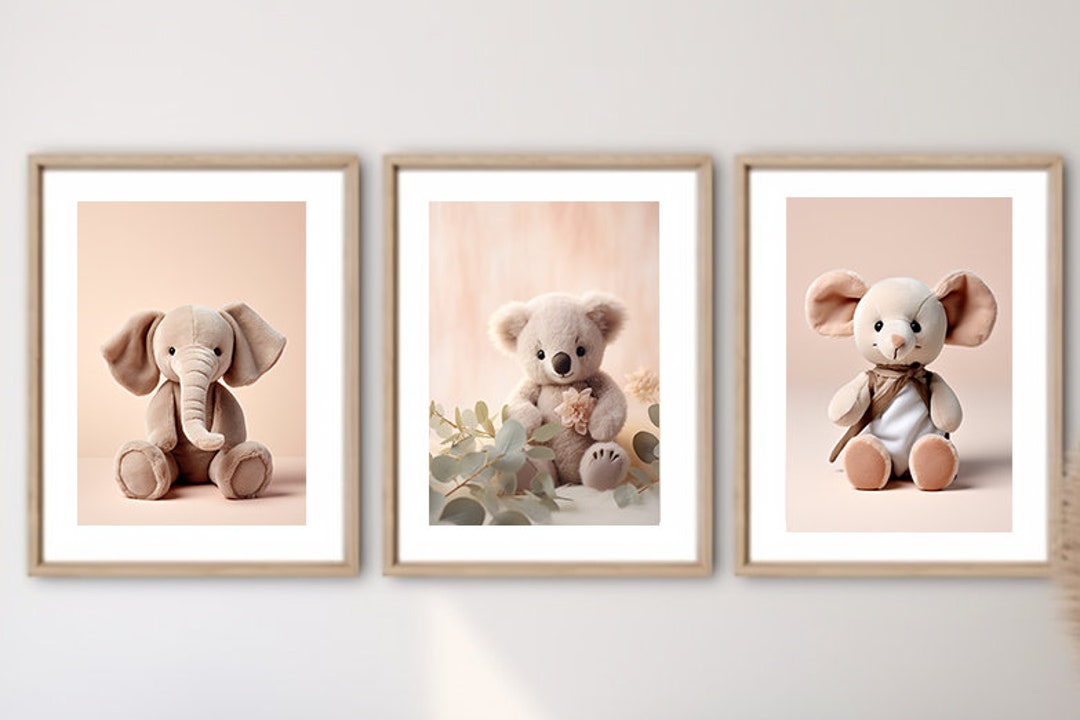 3 Baby Room Posters Stuffed Animal Wall Decor Etsy