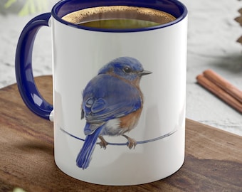 Eastern Bluebird mug, 11oz | Bluebird coffee cup | Bluebird lover gift | Sialia sialis mug | Unique bird gift | Birders | Ornithologist gift