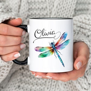 Personalized Dragonfly mug, 11 oz | Dragonfly gift | Dragonfly Coffee Mug | Colorful Dragonfly Coffee Cup | Custom Coffee Mug | Dragonflies