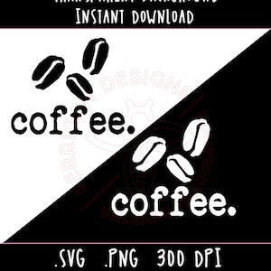 Download digitale originale di chicchi di caffè / Chicchi di caffè svg png / Design adesivo / Download di I Love Coffee / Download di arte a sublimazione