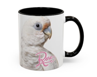 Personalized Goffin Cockatoo Parrot, 11oz ceramic mug | Goffin Cockatoo gift idea | Cockatoo coffee mug | Goffin Cockatoo lover gift