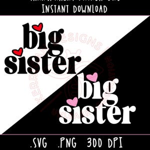 Big Sister Digital Download | Big Sister Club svg png | Read to Print | Sticker Design | Retro Trendy T-Shirt Design | Sublimation Art