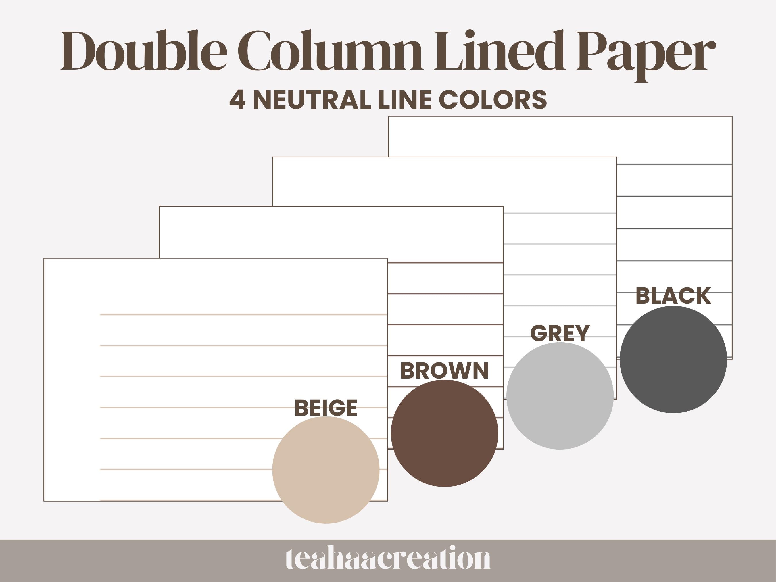 Double Column Lined Paper Bundle | A4, A5, Letter, Half Letter ...