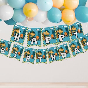 Pancarta de feliz cumpleaños de Dogman: Decoración imprimible para fiestas (solo archivo PDF)