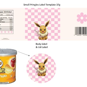 Pringles Birthday Label Template: 1.3 oz Chip Can, Party Favor (PDF)