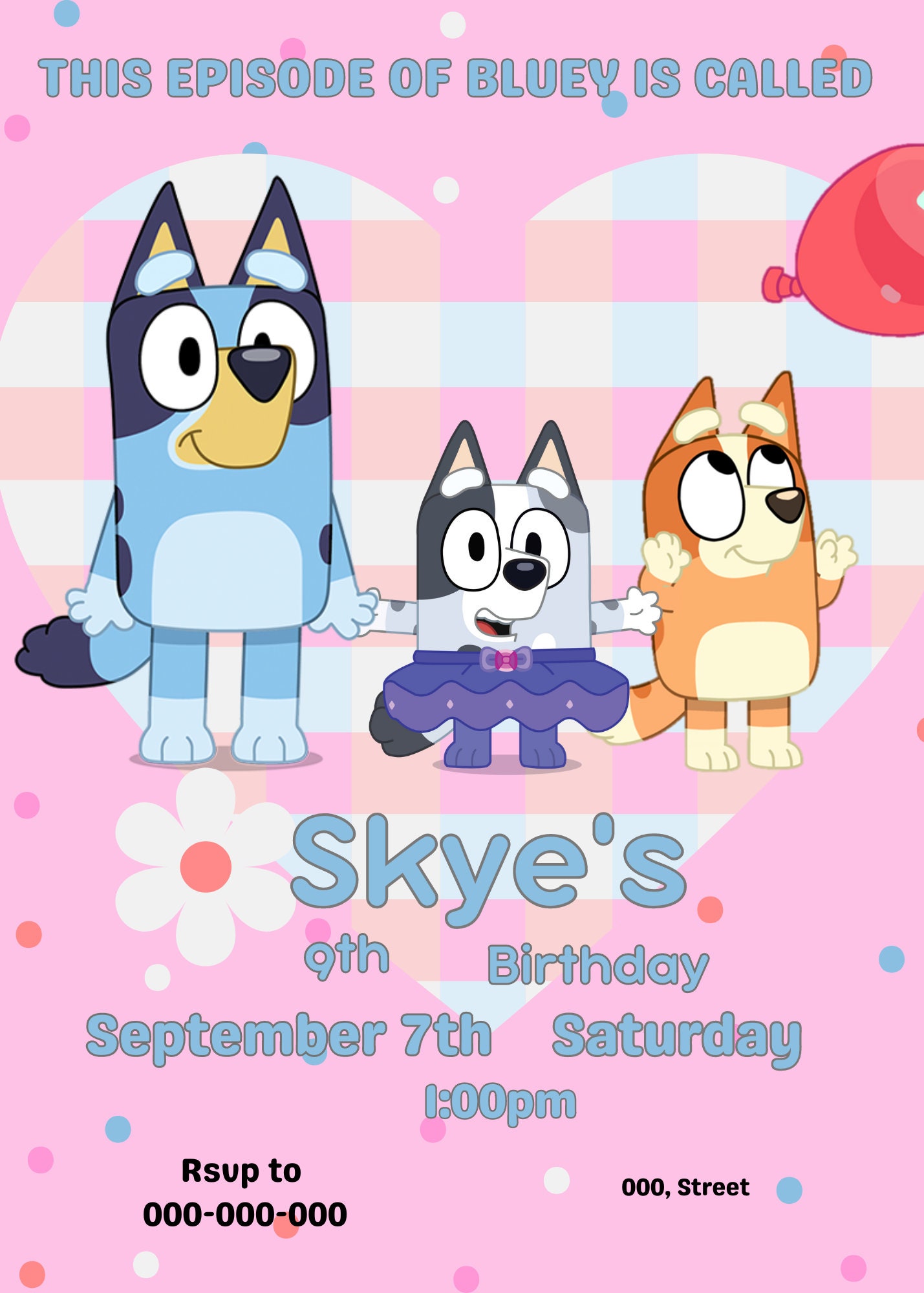 Bluey Birthday Invitation Etsy Bluey Birthday Invitation Etsy