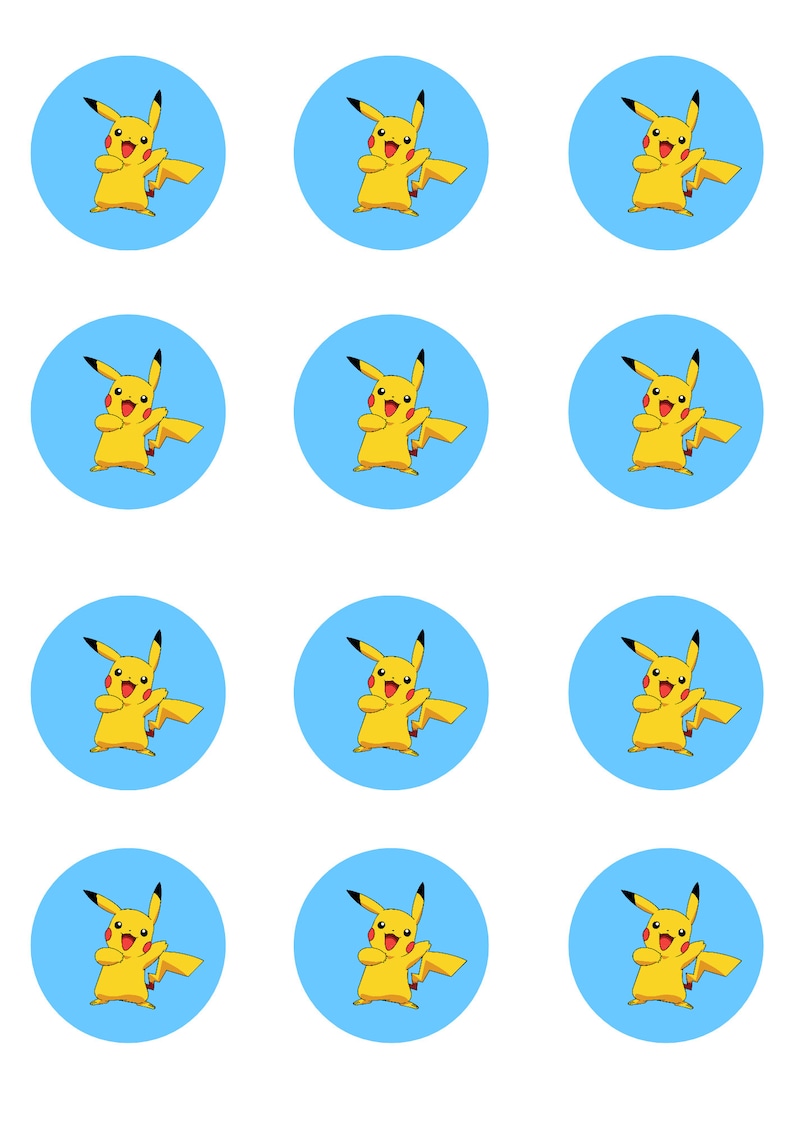 Pikachu Pokemon Printable Cupcake Toppers - Etsy