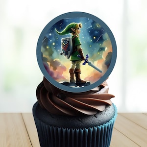 The legend of Zelda birthday Party Cupcakes Toppers, Link Party Cupcakes Topper, Link Cupcake Toppers, Printables Party Supplies
