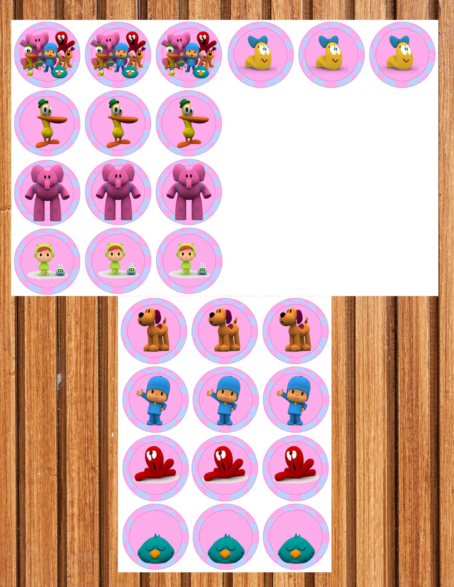 Printable Pocoyo Cupcake Toppers: Birthday Party Supplies (PDF)
