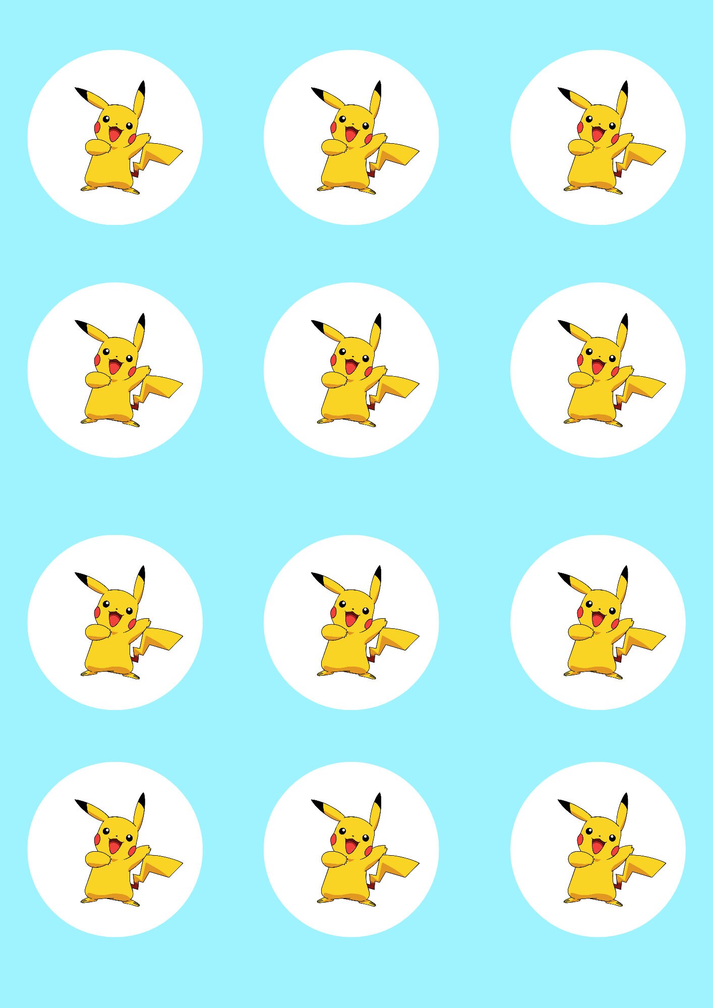 Pikachu Pokemon Printable Cupcake Toppers - Etsy