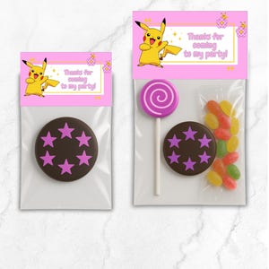 Printable Pikachu treat bag favour