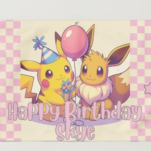 Pink Pikachu Backdrop - Etsy