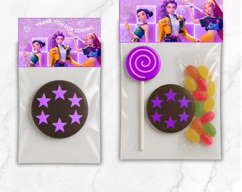 Printable K pop demon hunters party bag favour, K pop girl birthday party