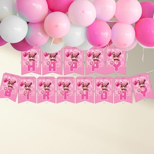 Pink Minecrafter Birthday Banner: Printable Party Decoration (PDF File Only)