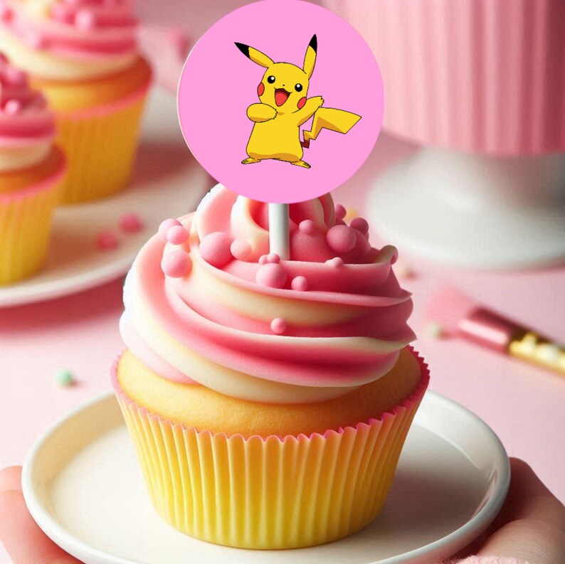 Pikachu Pokemon Printable Cupcake Toppers - Etsy
