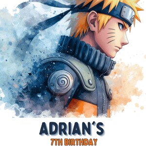 Téléchargement numérique de conception d'invitation d'anniversaire de ninja de Naruto, invitation d'anime Naruto, fête d'anniversaire, jeu sur l'invitation