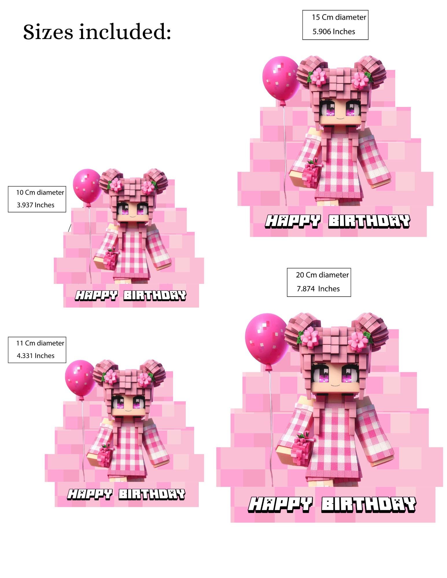 Printable Cake Topper - 4 Sizes