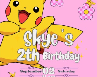 Faire-part d'anniversaire Pikachu