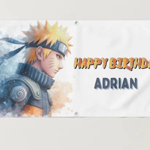 Naruto Birthday background party banner, Naruto ninja Wall backdrop anime birthday banner boy birthday