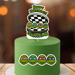 Ninja Turtle Birthday Cake Topper Template: Editable Printable (Digital File)