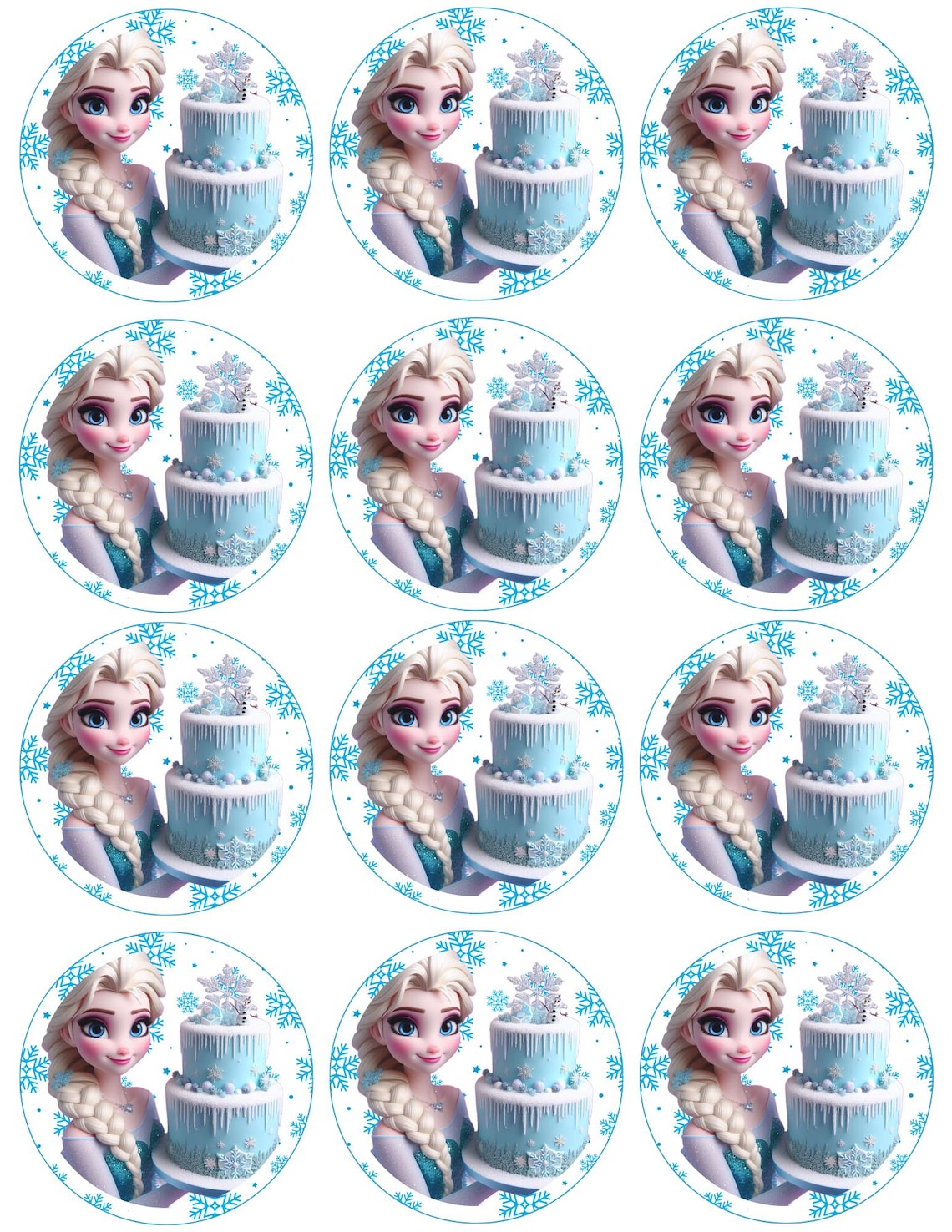 Frozen Elsa Printable Cupcake Toppers - Etsy