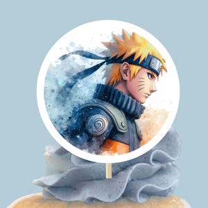 Ninja birthday Party Cupcakes Toppers, ninja Party Cupcakes Topper, Ninja anime Cupcake Toppers, Printables Party Supplies
