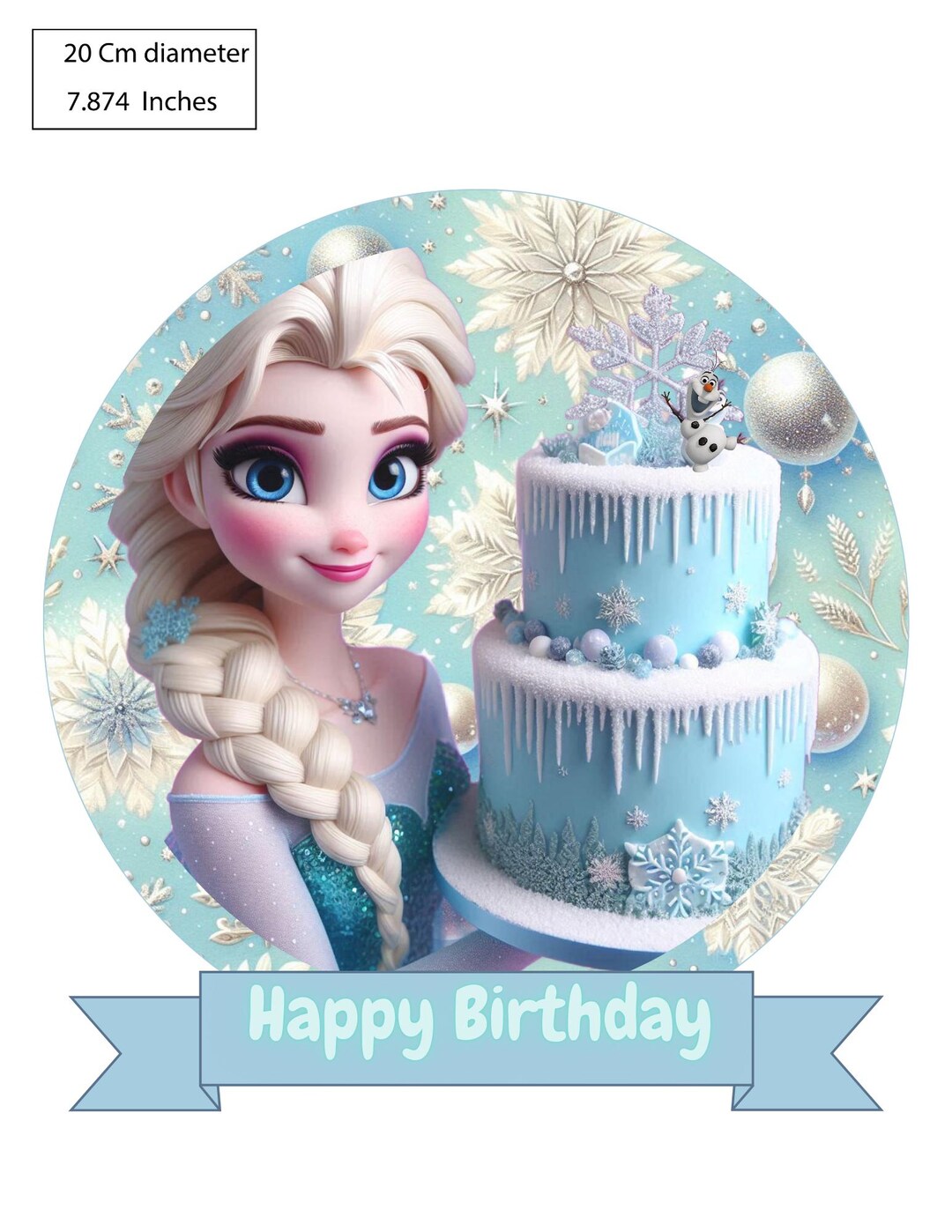 Printable Frozen Elsa Birthday Party Cake Topper - Etsy
