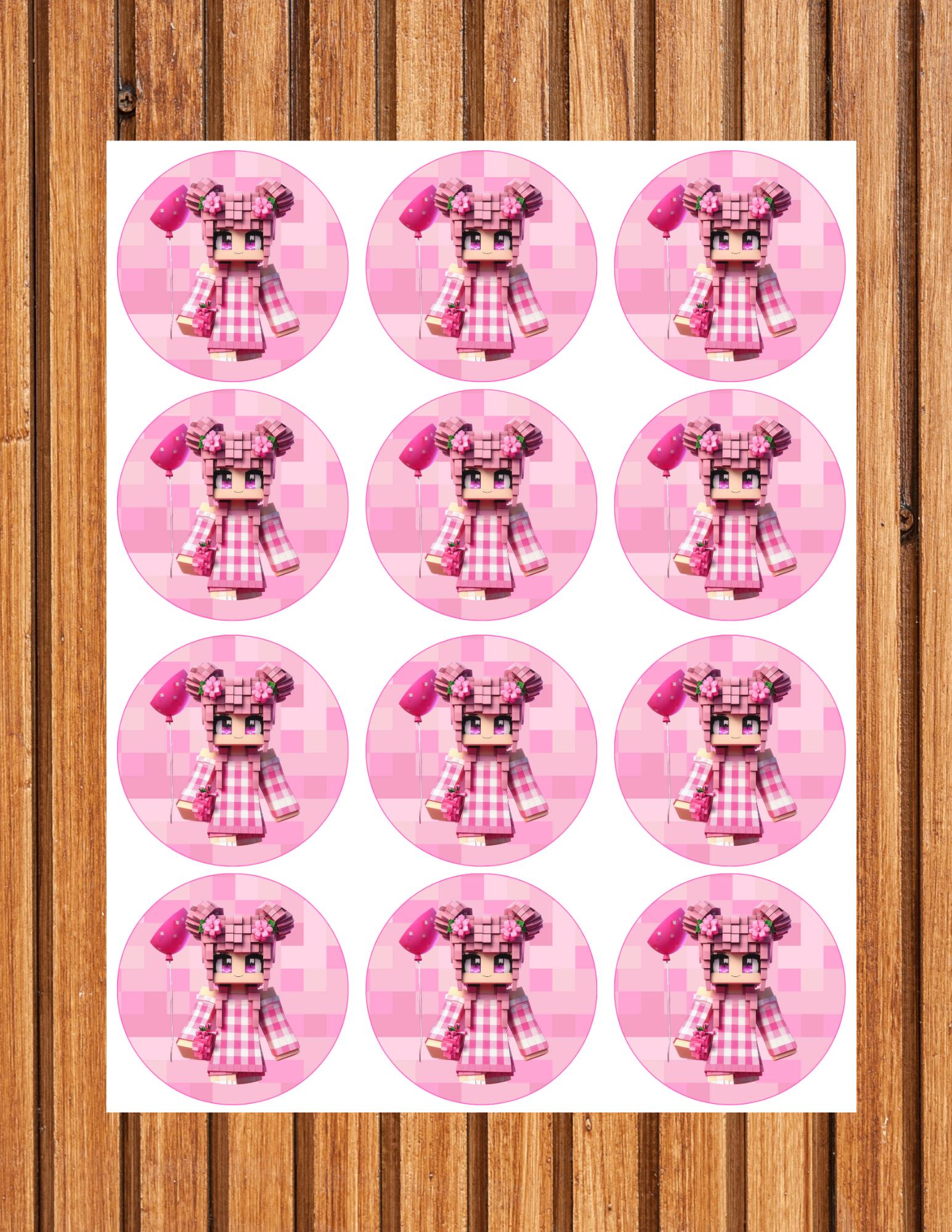 Pink Color Cupcake Toppers