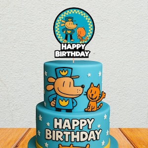 Dog Man Cake Topper: Cartoon Petey Design (PDF Printable File)