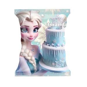 Printable Editable Frozen Elsa Chip bag favour