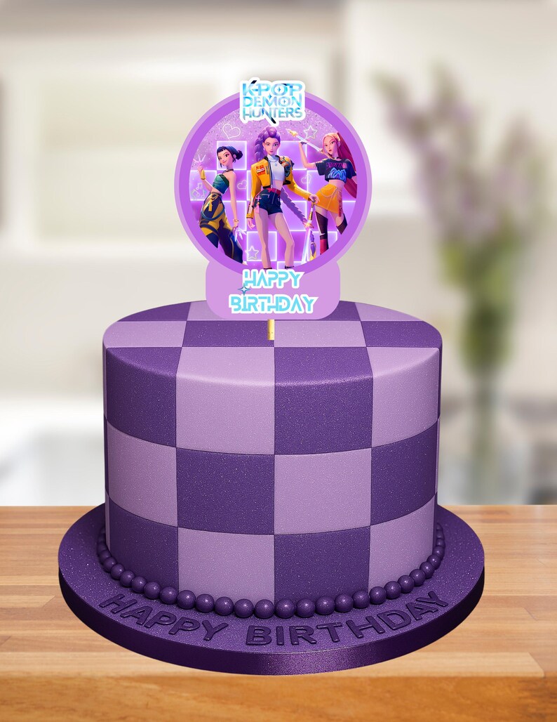 Printable K Pop Demon Hunters Cake Topper, Girl K Pop Cake Topper ...