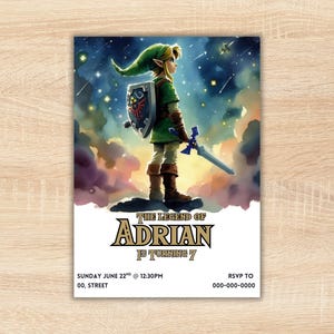 Zelda Birthday Invitation: Tears of The Kingdom Party (Digital Download)