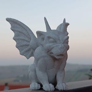 Statua Gargoyle In Pietra Per Giardino - Lavorata A Mano, Resistente Al Gelo (-30°C), Dimensioni 31x17x17 Cm, Peso 9 Kg