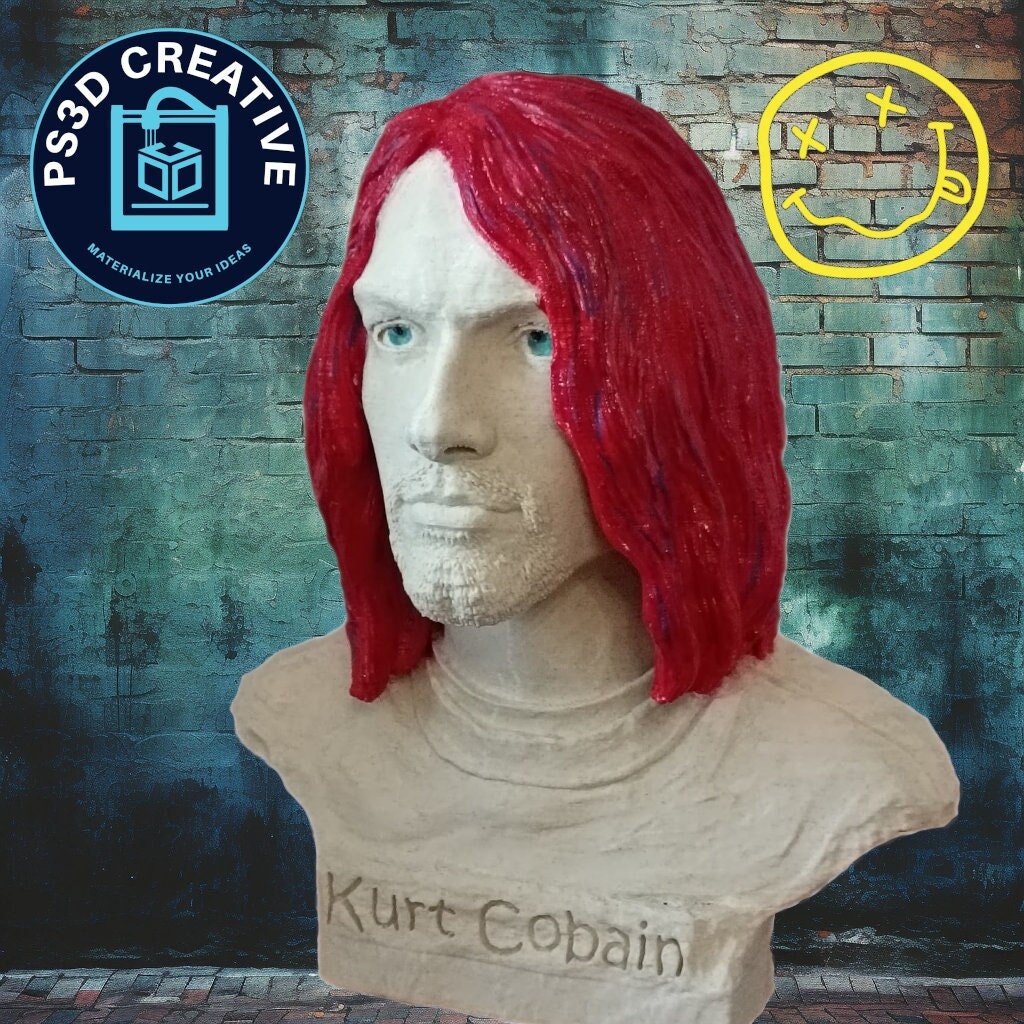 Kurt Cobain Sculpture - Grunge Music Art - Nirvana Frontman