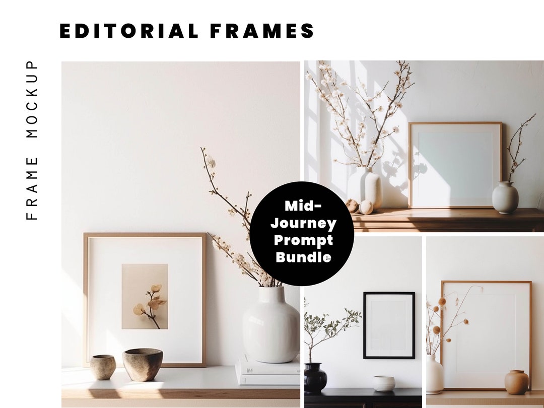 Midjourney Prompt Bundle Frame Mockup Photography Chat Gpt AI Artwork Customisable Midjourney