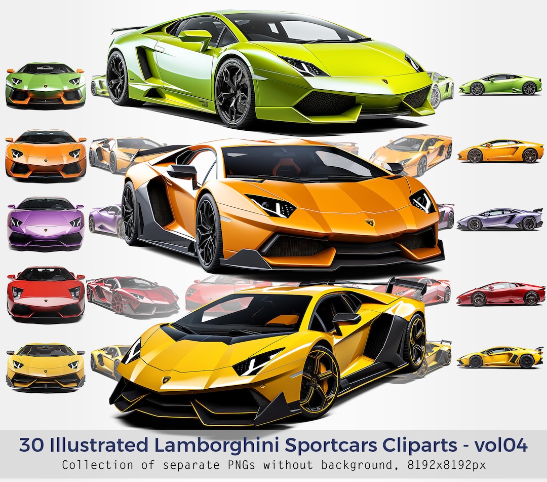 Illustrated Lamborghini Cliparts - Vol04, Sportcars Lamborghini Clipart ...