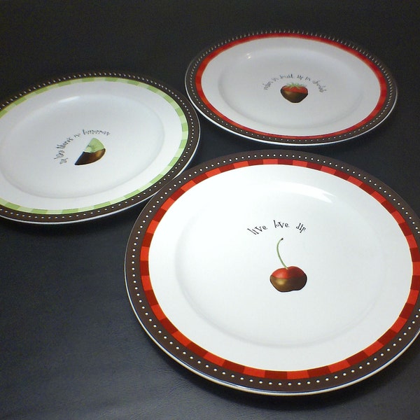 Oneida Chocolate Dipped Dessert plates --Retired  Set of 3